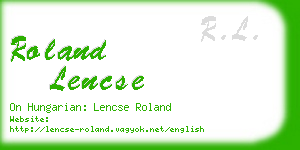 roland lencse business card